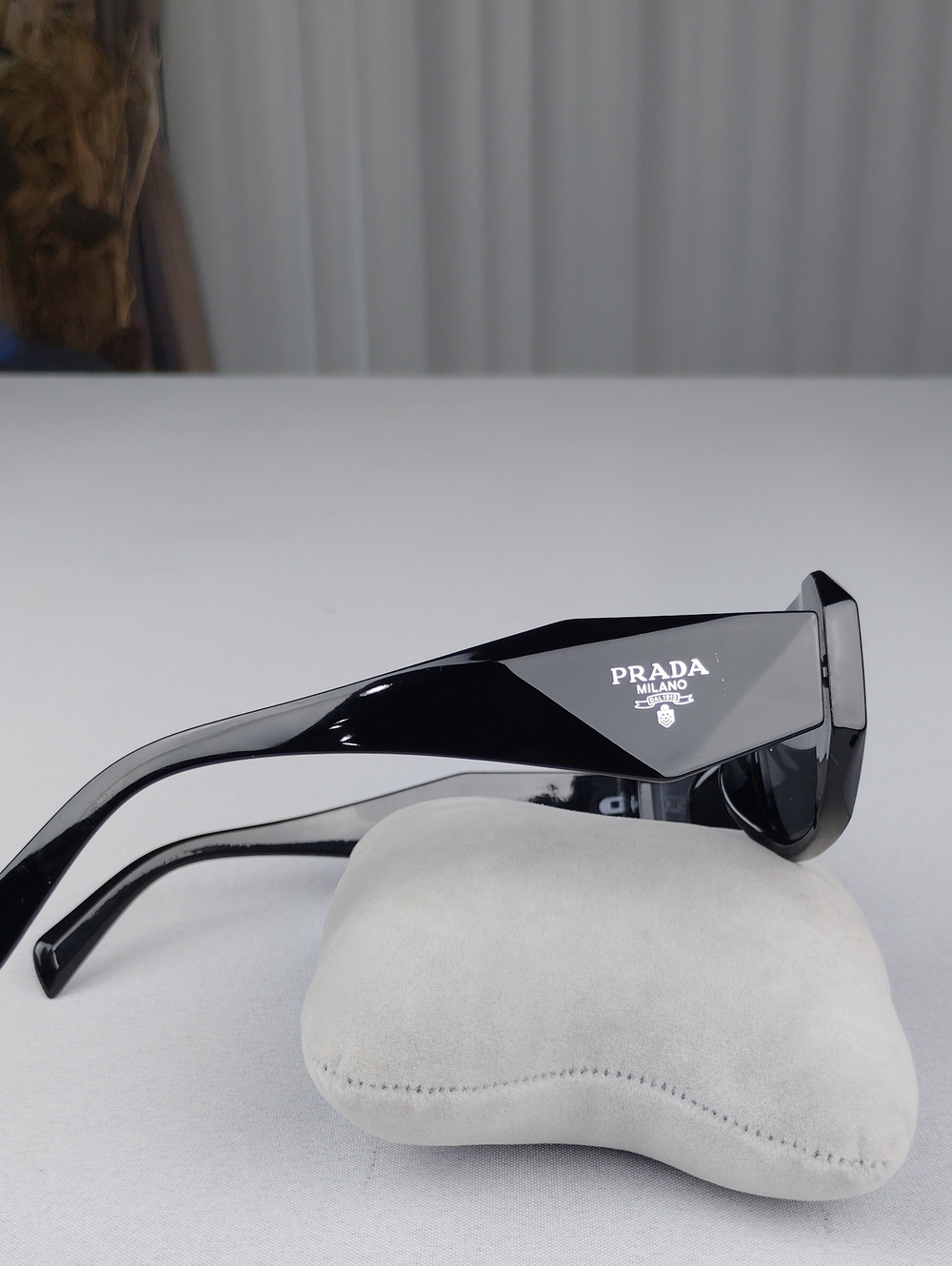 Prada Black Rectangular Women’s Sunglasses - Classic UV Protection - Picture 3 of 15